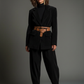 Completo giacca e pantalone in viscosa- Colore nero