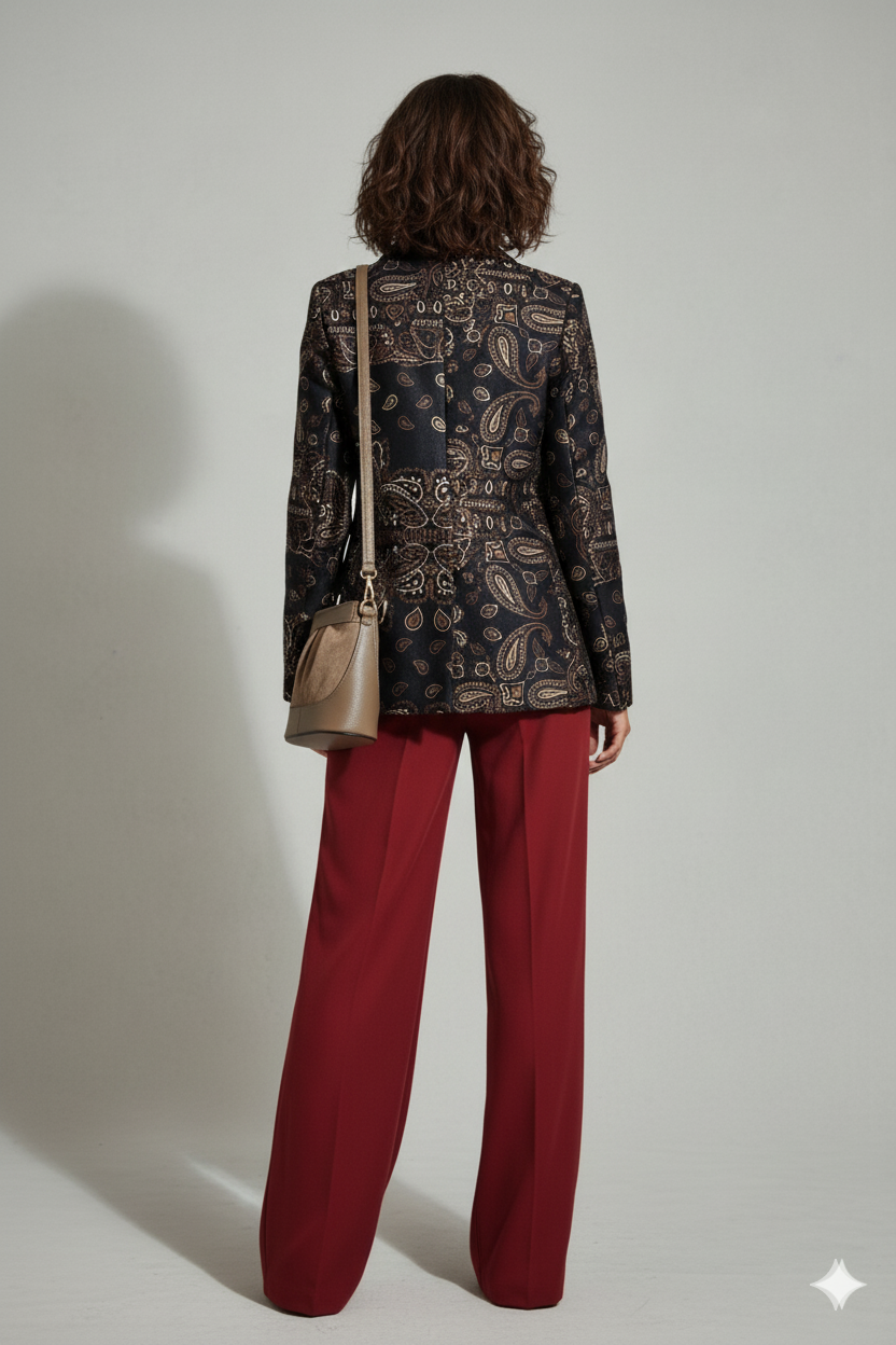 Giacca nera con fantasia paisley