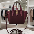 Borsa in vera Pelle & camoscio – “Winter Bloom Bordeaux”