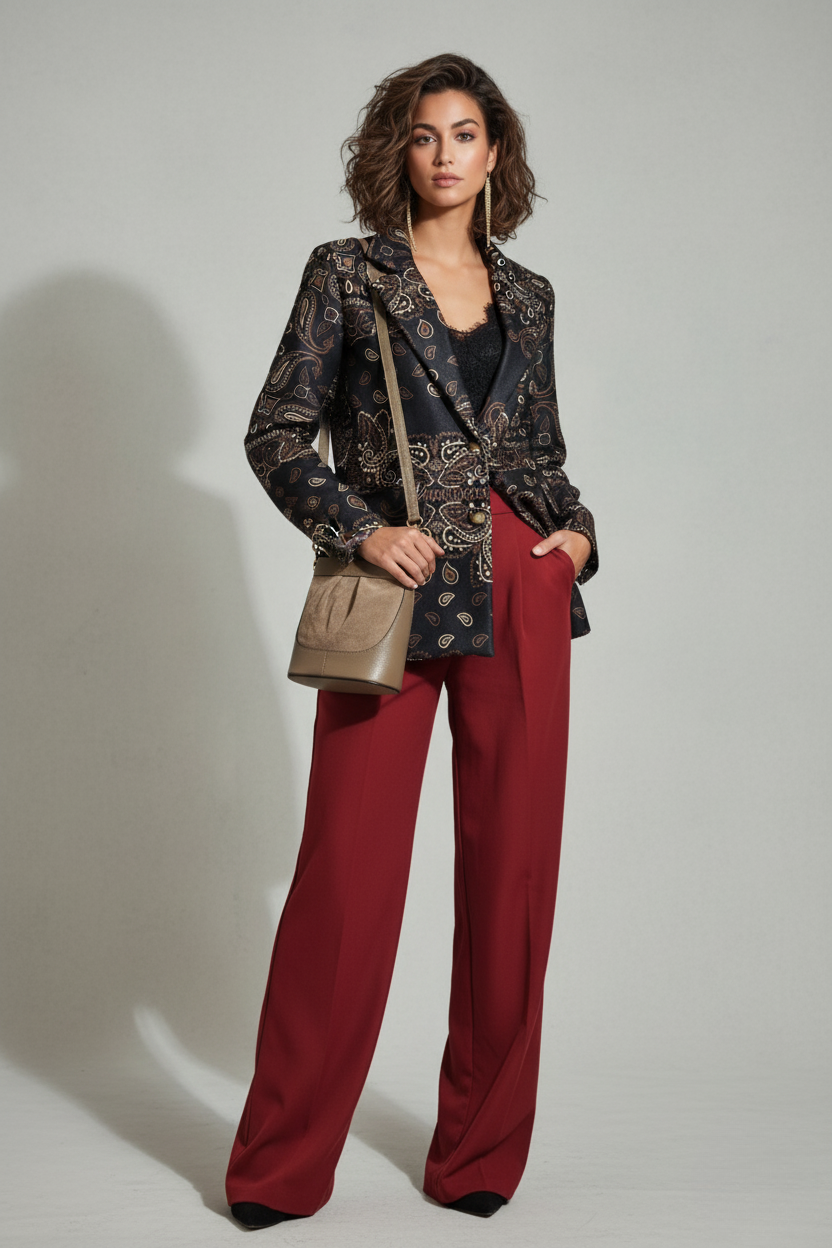 Giacca nera con fantasia paisley